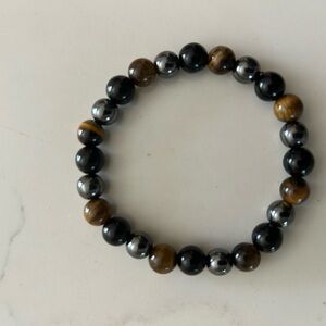 New Black obsidian-Tigers eye-Hematite stretch 8 mm Bracelet